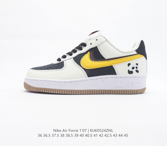 Nike Air Sole Nike Air Force 1 07 Low 85 Double Swoosh White Yellow Brown Bear
