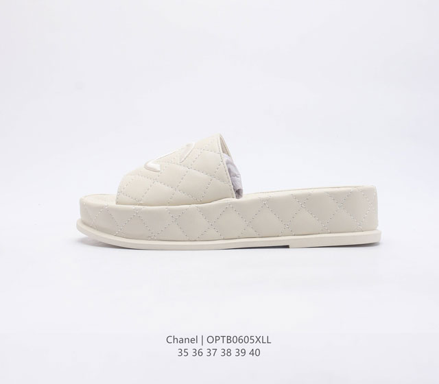 2021 Chanel Bi-color Plain Logo Sandals C LOGO 35-40 OPTB0605