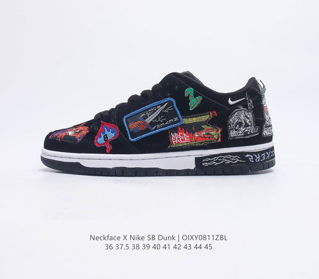 Neckface X Nike Sb Dunk Low Neckface Dq4488-001 36 37 5 38 39 40 41 42 43 44 45