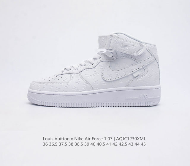 , Louis Vuitton X Nike Air Force 1'07 Lv8 Mid Damier Azur Lv Monogram # air Sol