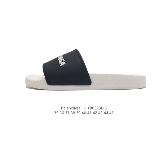 Balenciaga pu 3D tpu balenciaga Logo Pool Slides 35-45 Uitb0323Ljb